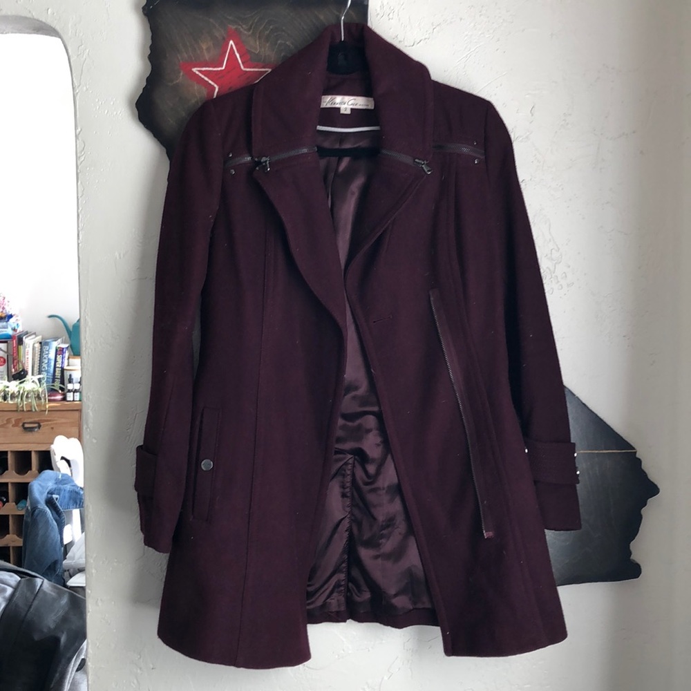 Kenneth Cole plum colored coat.